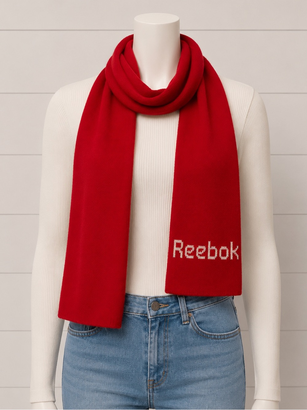 Women’s Reebok Red Knit Logo Scarf